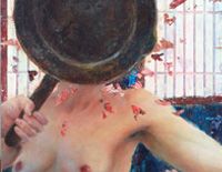 Pancakes.  Mixed Media on Panel.